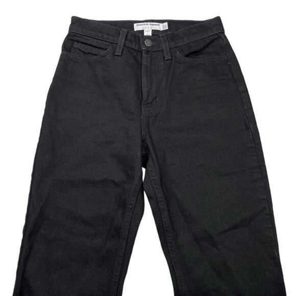 AMERICAN APPAREL Straight Leg Jean Sz 24 Black - Picture 3 of 5